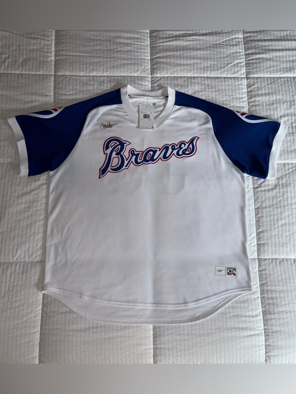 Men’s Nike Atlanta Braves Cooperstown MLB Jersey White Size 2XL